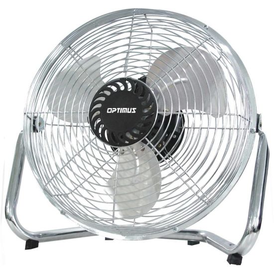 Picture of Optimus 12in 3-Speed Industrial-Grade High-Velocity Fan With Chrome Grill, 15-3/8in x 14in