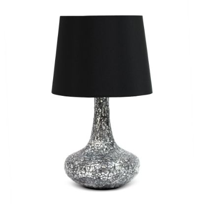 Picture of Simple Designs Mosaic Tile Table Lamp, 9 1/4inH, Black