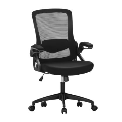 Picture of ALPHA HOME Ergonomic Mesh Mid-Back Office Task Chair With Padded Armrests, Black