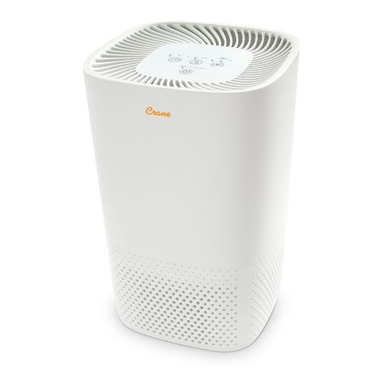 Picture of Crane True HEPA Air Purifier with Germicidal UV Light, 250 Sq Ft. Coverage, 7 2/3in x 7 2/3in x 12 2/3in, White