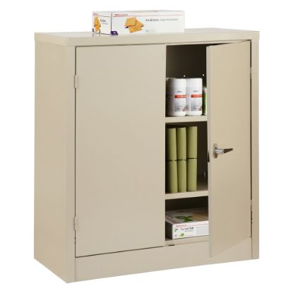 Picture of Realspace Steel Storage Cabinet, 3 Shelves, 42inH x 36inW x 18inD, Putty