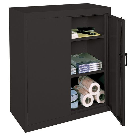 Picture of Realspace Steel Storage Cabinet, 3 Shelves, 42inH x 36inW x 18inD, Black