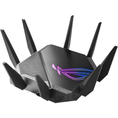 Picture of Asus ROG Rapture GT-AXE11000 Wi-Fi 6 IEEE 802.11ax Ethernet Wireless Router - 2.40 GHz ISM Band - 5 GHz UNII Band - 8 x Antenna(8 x External) - 1.34 GB/s Wireless Speed - USB - 2.5 Gigabit Ethernet - VPN Supported - Desktop