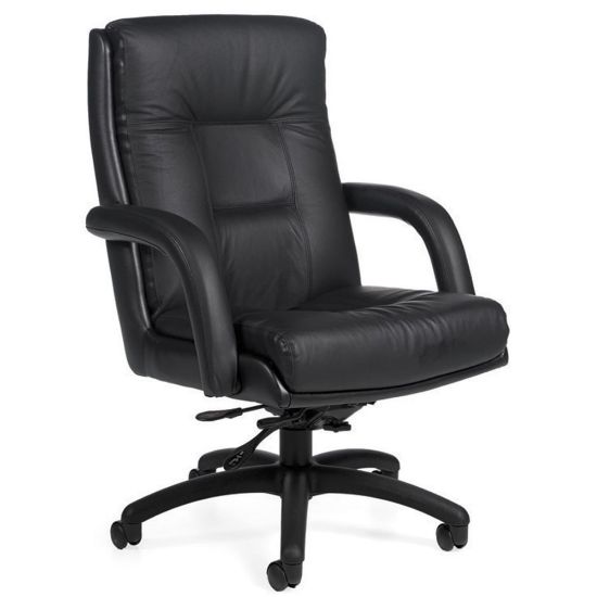 Picture of Global Arturo Bonded Leather High-Back Tilter Chair, 43inH, Black