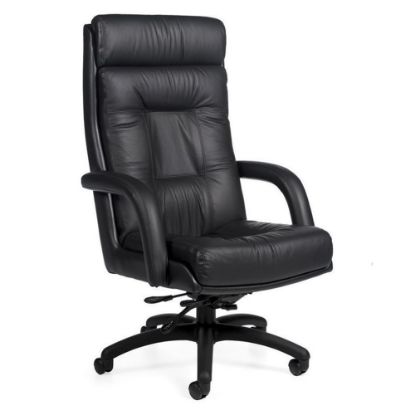 Picture of Global Arturo Bonded Leather High-Back Tilter Chair, 50inH, Black