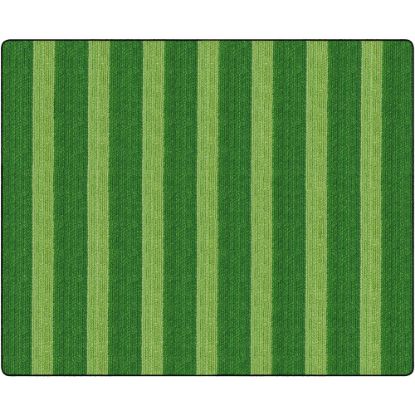 Picture of Flagship Carpets Basketweave Stripes Classroom Rug, 10 1/2ft x 13 3/16ft, Green