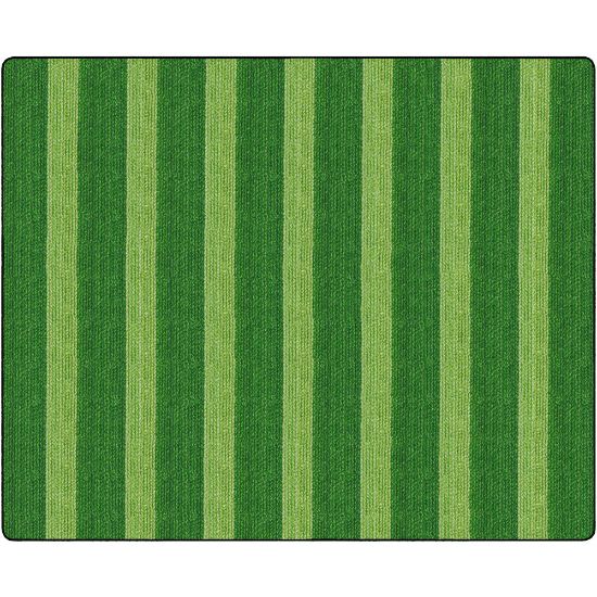 Picture of Flagship Carpets Basketweave Stripes Classroom Rug, 10 1/2ft x 13 3/16ft, Green