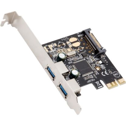 Picture of SYBA Multimedia USB3.0 PCIe Host Controller Card - PCI Express 2.0 x1 - Plug-in Card - 2 USB Port(s) - 2 USB 3.0 Port(s)