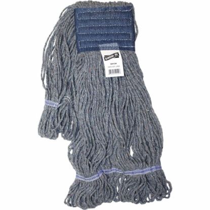 Picture of Genuine Joe 5in Headband Earth Mop Refill - Large - Polyester Fiber - Blue - 1Each