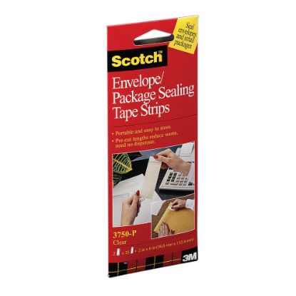 Picture of Scotch Envelope/Package Sealing Tape Strips, 1-7/8in x 6in, Pack Of 50 Tape Strips