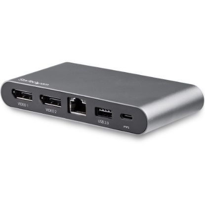 Picture of StarTech.com USB C Multiport Adapter - Dual 4K Monitor - Windows - USB-C to Dual DisplayPort Adapter - 2x USB-A Ports - 100W PD 3.0 - GbE - Dual 4K monitor USB C multiport adapter for Windows turns your USB-C laptop into a portable workstation