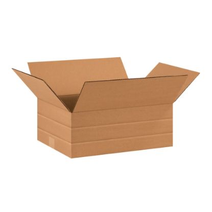 Picture of Partners Brand Multi-Depth Corrugated Boxes, 16in x 12in x 6in, Scored 4in, 2in, Kraft, Pack Of 25