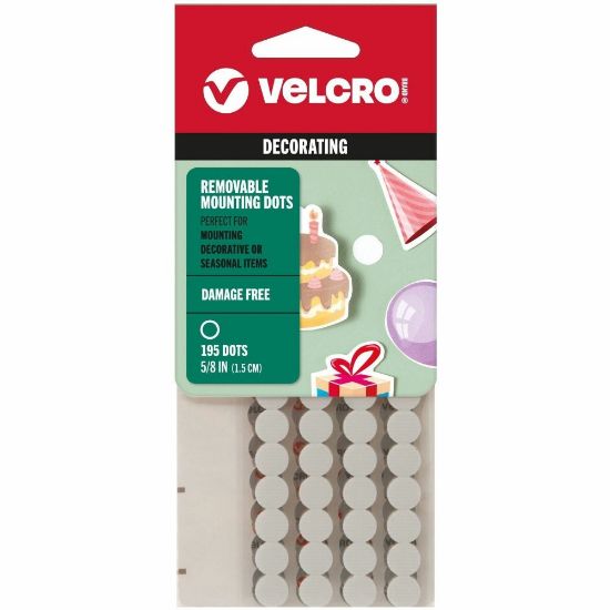 Picture of VELCRO Removable Mounting Tape - 0.63in Dia - 195 / Pack - White