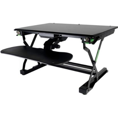 Picture of Goldtouch EasyLift Pro Sit and Stand Desk with Keyboard Tray - 77 lb Load Capacity - 7.5in Height x 27.5in Width - Desktop - Black