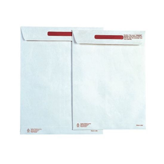 Picture of Survivor Tyvek Tamper-Indicator Envelopes, 9in x 12in, Self-Adhesive, White, Box Of 100