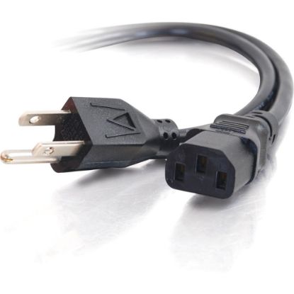 Picture of C2G 6ft Power Cord - 18 AWG - NEMA 5-15P to IEC320C13 - Computer Power - Replacement power cord for PC, Monitor, Printer, Scanner, etc.