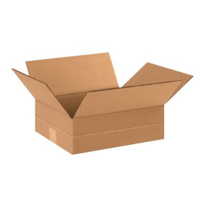 Picture of Partners Brand Multi-Depth Corrugated Boxes, 12in x 10in x 4in, Scored 2in, Kraft, Pack Of 25