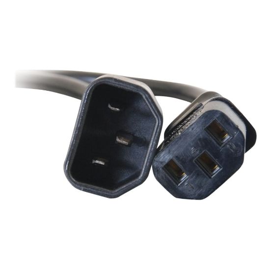 Picture of C2G 10ft Power Extension Cord - 18 AWG - IEC320C14 to IEC320C13 - Female - Male - 10ft - Black