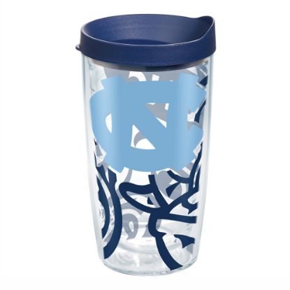 Picture of Tervis Genuine NCAA Tumbler With Lid, North Carolina Tar Heels, 16 Oz, Clear