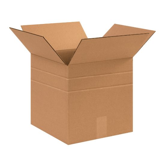 Picture of Partners Brand Multi-Depth Corrugated Boxes, 12in x 12in x 12in, Scored 10in, 8in, Kraft, Pack Of 25