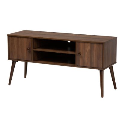 Picture of Baxton Studio Mid-Century Modern 2-Door Wood TV Stand, Walnut