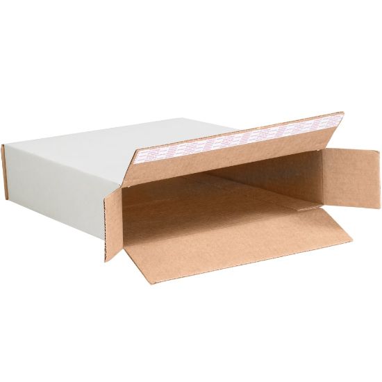 Picture of Partners Brand Self-Seal Side-Loading Corrugated Boxes, 11 1/8in x 2in x 8 3/4in, White, Pack Of 25