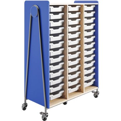 Picture of Safco Whiffle Triple-Column 39-Drawer Mobile Storage Cart, 60inH x 43-1/4inW x 19-3/4inD, Spectrum Blue