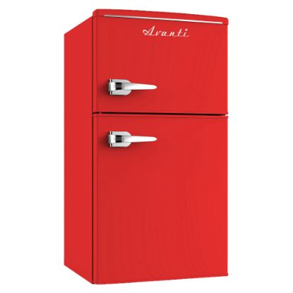 Picture of Avanti Retro Compact Refrigerator, 2-Door, 3 Cu Ft, 34inH x 20-1/2inW x 18inD, Red