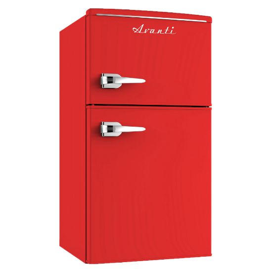 Picture of Avanti Retro Compact Refrigerator, 2-Door, 3 Cu Ft, 34inH x 20-1/2inW x 18inD, Red