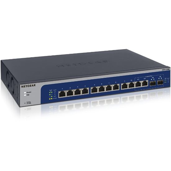 Picture of Netgear 12-Port 10-Gigabit/Multi-Gigabit Ethernet Smart Managed Plus Switch (XS512EM) - 12 Ports - Manageable - 10 Gigabit Ethernet - 10GBase-T - 3 Layer Supported - Modular - Twisted Pair, Optical Fiber