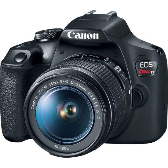 Picture of Canon EOS Rebel T7 24.1 Megapixel Digital SLR Camera with Lens - 0.71in - 2.17in - Autofocus - 3inLCD - 3.1x Optical Zoom - Optical (IS) - 6000 x 4000 Image - 1920 x 1080 Video - HD Movie Mode - Wireless LAN