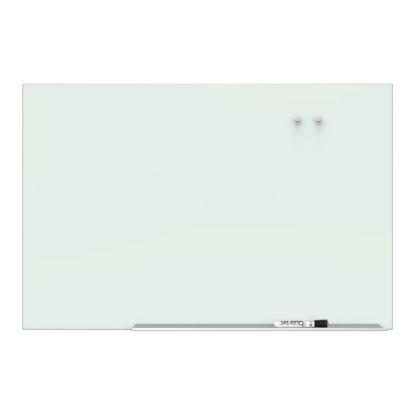 Picture of Quartet Element Framed Magnetic Glass Dry-Erase Whiteboard, 85in x 48in, Aluminum Frame With Silver Finish