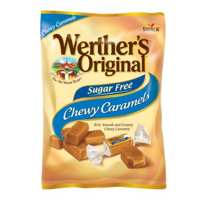 Picture of Werthers Original Sugar-Free Chewy Caramel Candy, 1.46 Oz, Pack Of 12 Bags