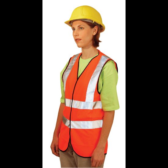 Picture of Class 2 Solid Vests with 3M Scotchlite Reflective Tape, Large, Hi-Viz Yellow