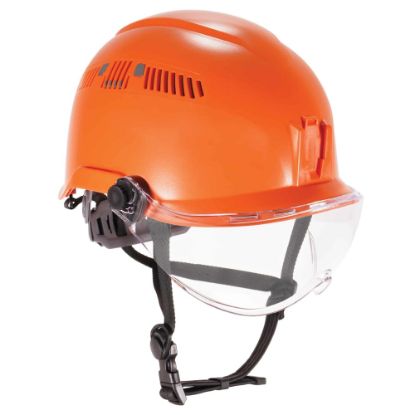 Picture of Ergodyne Skullerz 8975V Anti-Fog Class C Safety Helmet With Visor, Clear Lens, Orange