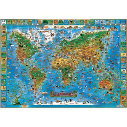 Picture of Dinos Illustrated Map Of Animals Of The World, 54in x 38in