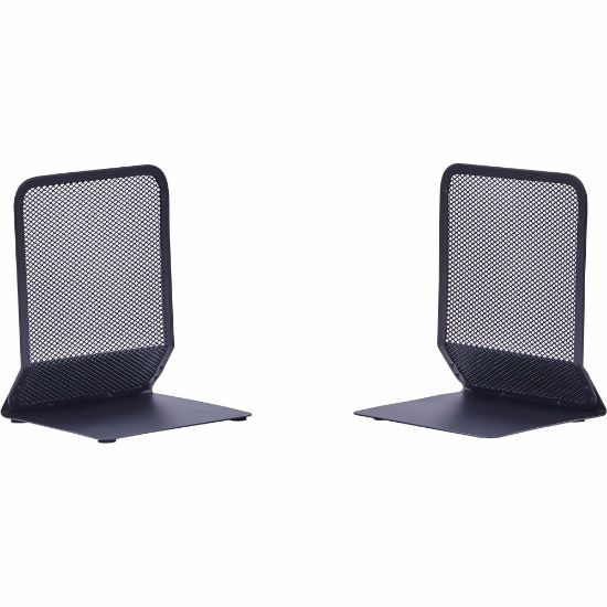 Picture of Lorell Mesh Bookends, Black, Set Of 2