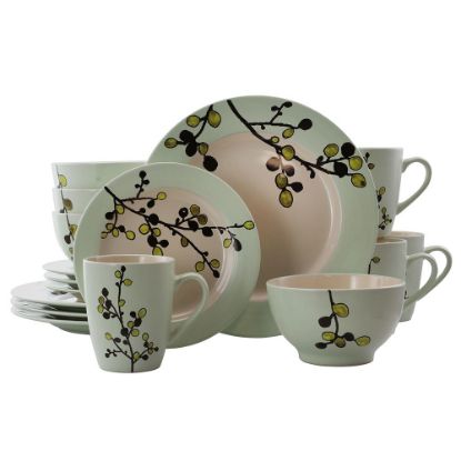 Picture of Elama 16-Piece Stoneware Dinnerware Set, Retro Bloom