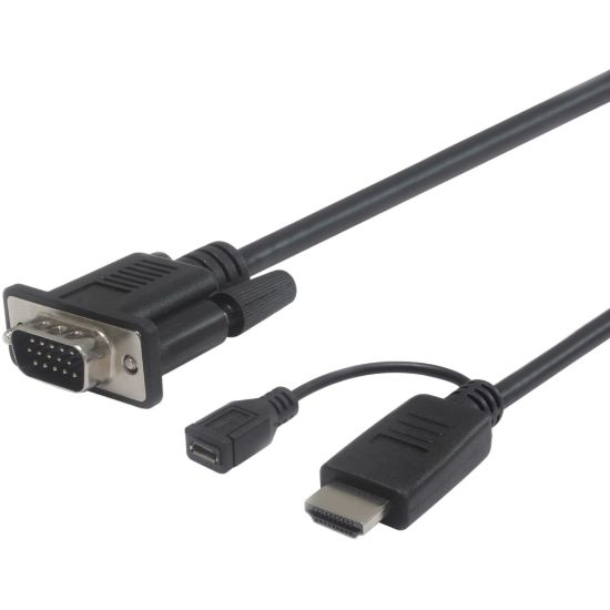 Picture of VisionTek HDMI to VGA 2M Active Cable (M/M) - HDMI to VGA Cable - Male to Male 2 Meter 6.6 Feet (1920x1080) Digital to Analog