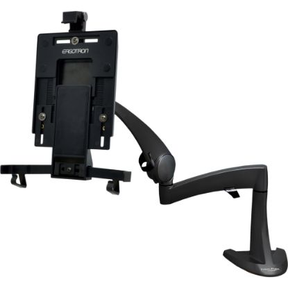 Picture of Ergotron Neo-Flex Mounting Arm for iPad, Flat Panel Display - Black - 10in to 22in Screen Support - 18 lb Load Capacity - 75 x 75, 100 x 100 - VESA Mount Compatible