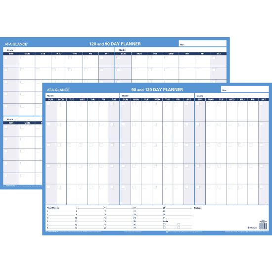 Picture of AT-A-GLANCE 30% Recycled Undated Erasable/Reversible Wall Planner, 90/120 Day, 36in x 24in, Black/Blue, PM-239-28