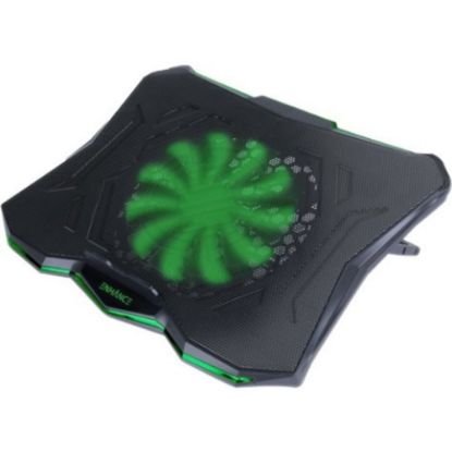 Picture of Enhance Cryogen 5 Laptop Cooling Pad (Green) - Upto 17in Screen Size Notebook Support - 1 Fan(s) - 800 rpm - 471.3 gal/min - Metal Mesh