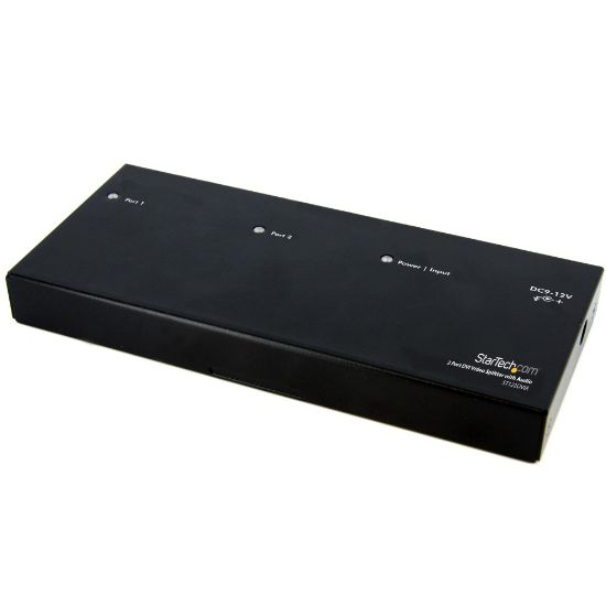 Picture of StarTech.com 2 Port DVI Video Splitter with Audio - Split a DVI source with audio to two displays - dvi video splitter - 2 port dvi splitter - DVI Splitter with Audio