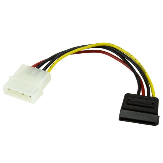 Picture of StarTech.com 6in 4 Pin LP4 to SATA Power Cable Adapter - Power a Serial ATA hard drive from a conventional LP4 power supply connection - LP4 to sata adapter - LP4 to sata power - 4 pin to sata power - 6in LP4 to sata cable - lp4 to sata