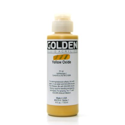 Picture of Golden Fluid Acrylic Paint, 4 Oz, Yellow Oxide