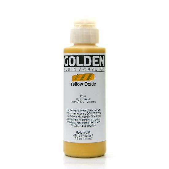 Picture of Golden Fluid Acrylic Paint, 4 Oz, Yellow Oxide