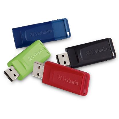 Picture of Verbatim Store "n Go USB 2.0 Flash Drive, 16GB, Assorted Colors, Pack Of 4