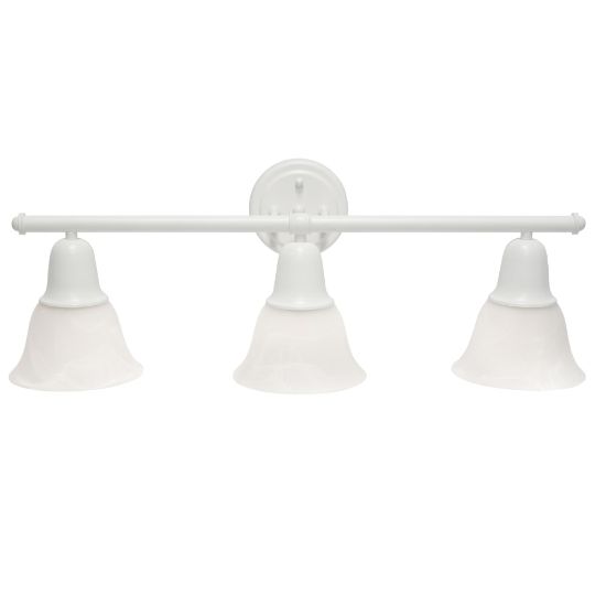 Picture of Lalia Home Essentix 3-Light Wall Mounted Vanity Light Fixture, 26-1/2inW, Alabaster White/White