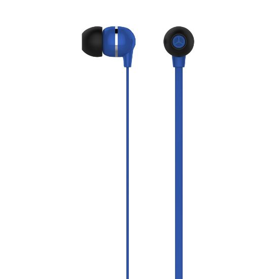 Picture of Ativa Plastic Earbud Headphones With Flat Cable, Dark Blue, MW-HLP-001-DB