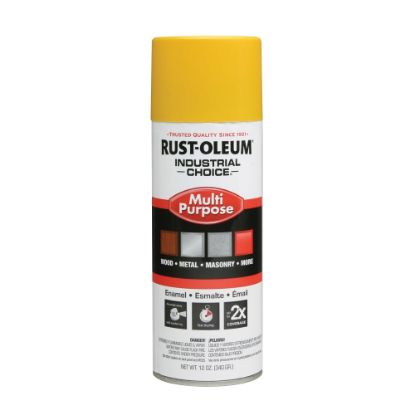 Picture of Rust-Oleum Industrial Choice 1600 System Multi-Purpose Enamel Spray Paint, 12 Oz, Gloss Safety Yellow, Case Of 6 Cans